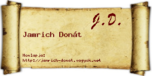 Jamrich Donát névjegykártya